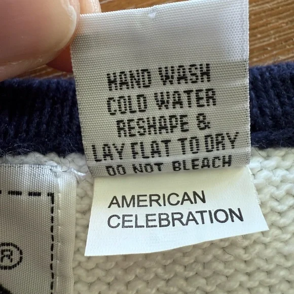 Storybook Knits Cream Starts and Stripes Sweater. Size Large - Picture 7 of 7